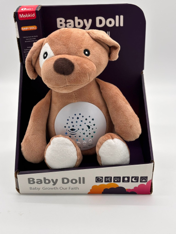 Ursuleț și Cățel Muzical cu Proiecție de Stele, 25 cm, Lumină si Muzica Calda, Funcționează pe Baterii [5]