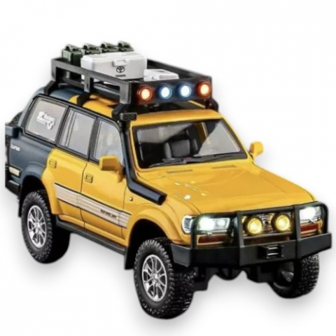 Toate Produsele - Macheta Toyota Land Cruiser, din Metal, cu Sunete, Lumini, Functie Pull-Back, Accesorii, Usi, Capota si Portbagaj Deschizatoare