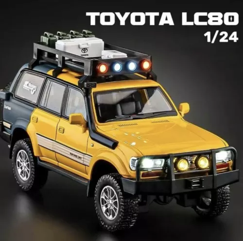 Macheta Toyota Land Cruiser, din Metal, cu Sunete, Lumini, Functie Pull-Back, Accesorii, Usi, Capota si Portbagaj Deschizatoare [5]