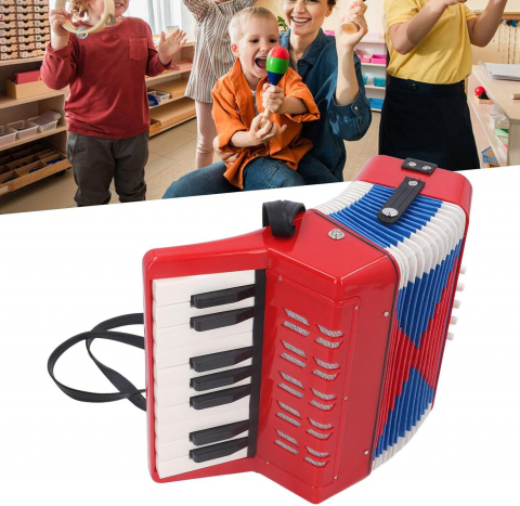 Acordeon Copii cu Clape, iStan, 23 x 38 cm - Rosu [10]