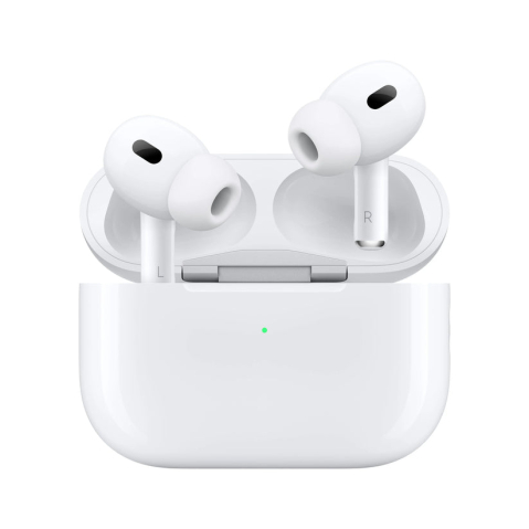 Casti Wireless - Casti Tip AirPods Pro 2 Wireless cu Bluetooth, Sunet Premium, Microfon, Control Touch, Carcasa cu Lumini LED, Incarcare Rapida, Dopuri Interchangeabile, Cablu incarecare Inclus