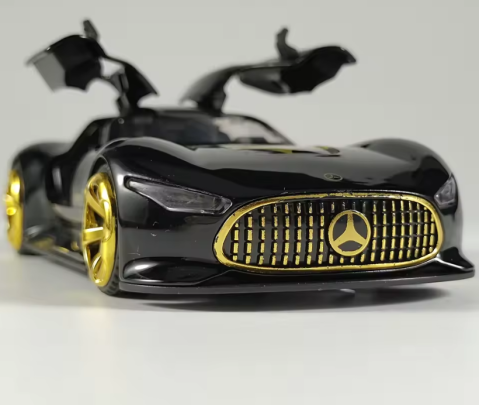 Automachetă Mercedes-Benz AMG GT Vision (Batmobile) din Metal, 15 cm, Funcție Pull-Back, Uși și Eleron Deschizătoare, Lumină și Sunet [6]