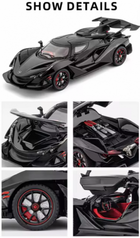 Apollo Intensa Emozione, Macheta Metalica cu Sunete, Lumini, Functie Pull-Back, Usi, Capota si Portbagaj Deschizatoare [8]