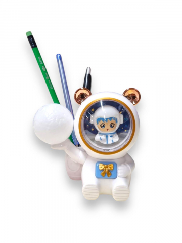 Toate Produsele - Astronaut Lampa de Veghe, Suport de Creioane si Ascutitoare, cu Multiple Culori Reglabile, Acumulator, Alb, iStan