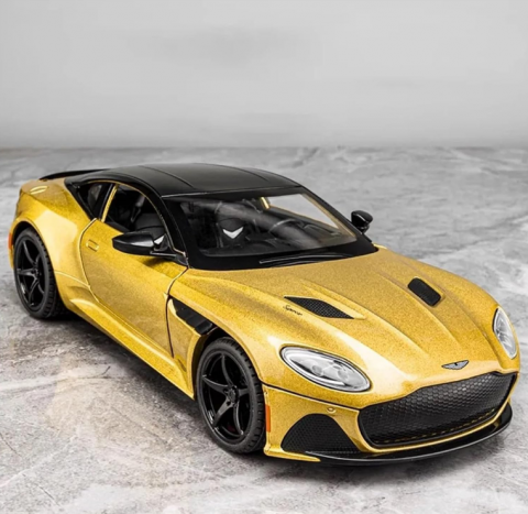 Automachete - Automacheta Aston Martin DB V12, din Metal, 20 cm – Cu Lumini, Sunete, Funcție Pull-Back și Elemente Mobile