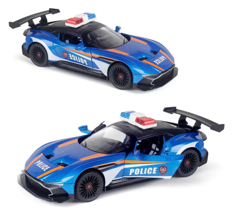 Toate Produsele - Automachetă Aston Martin Valkyrie Poliție, din Metal, 1:24, 20 cm, Funcție Pull-Back, Elemente Mobile, Sunete și Lumini
