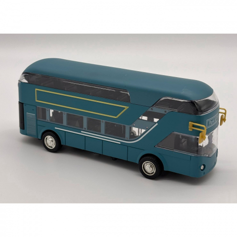 Automacheta Autobuz Etajat Londonez, cu Lumini, Sunete, Functie Pull-Back, 19 cm - Albastru [8]