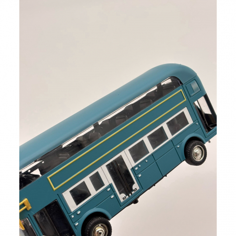 Automacheta Autobuz Etajat Londonez, cu Lumini, Sunete, Functie Pull-Back, 19 cm - Albastru [12]