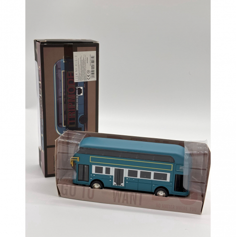 Automacheta Autobuz Etajat Londonez, cu Lumini, Sunete, Functie Pull-Back, 19 cm - Albastru [5]