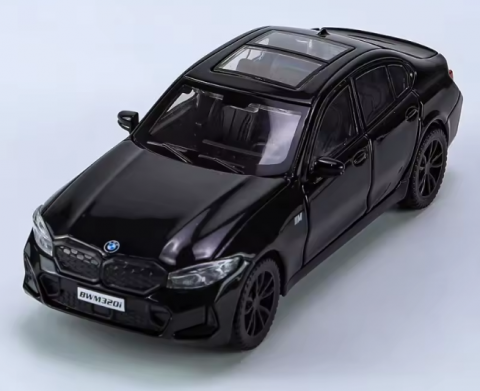 Automachete - Automacheta BMW Seria 3 320i – Pachet M, din Metal, cu Sunete, Lumini, Roti Directionabile, Elemente Mobile, 15.5 cm