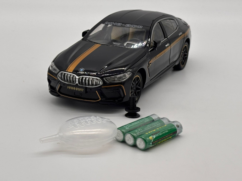 Automachetă BMW M8 Competition Pachet MANHART din Metal, 1:24, Fum pe Bază de Apă, Funcție Pull-Back, Uși, Capotă și Portbagaj Deschizătoare, Lumină și Sunet, 21 cm [11]