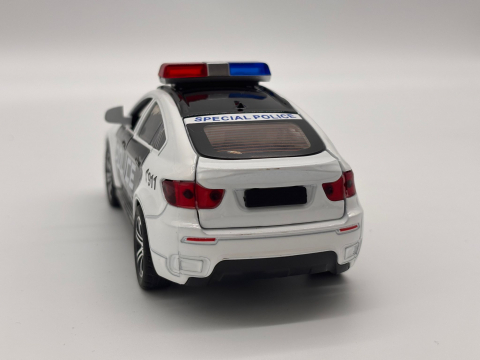 Automacheta BMW X6 de Politie, din Metal - Sunete și Lumină, Elemente Mobile, Detalii Realiste [3]
