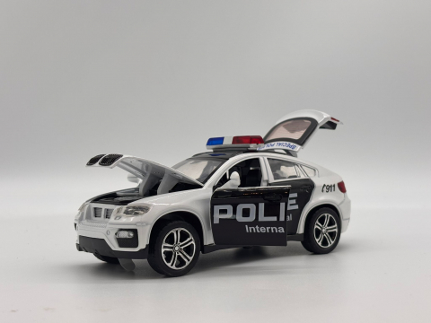 Automacheta BMW X6 de Politie, din Metal - Sunete și Lumină, Elemente Mobile, Detalii Realiste [9]