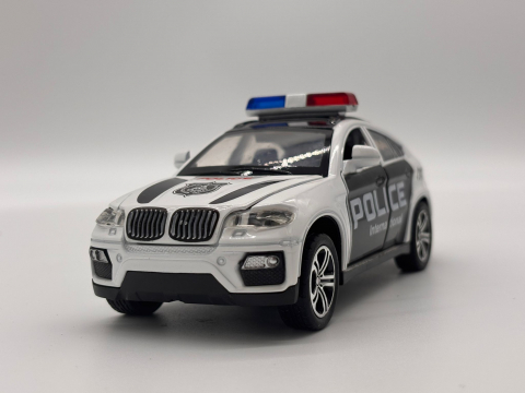 Automacheta BMW X6 de Politie, din Metal - Sunete și Lumină, Elemente Mobile, Detalii Realiste [14]