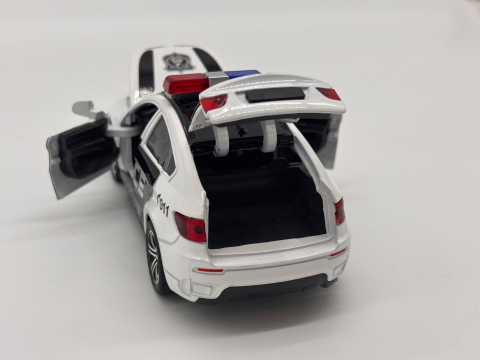 Automacheta BMW X6 de Politie, din Metal - Sunete și Lumină, Elemente Mobile, Detalii Realiste [4]