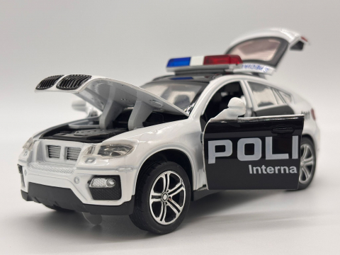 Automacheta BMW X6 de Politie, din Metal - Sunete și Lumină, Elemente Mobile, Detalii Realiste [8]