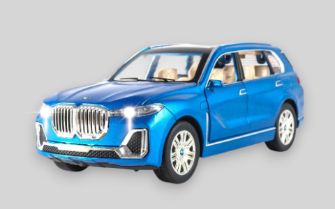 Masinute din Metal - Automacheta BMW X7, din Metal, Fum pe Baza de Apă, cu Sunete si Lumini, Elemente Mobile, Functie Pull-Back, 20 cm