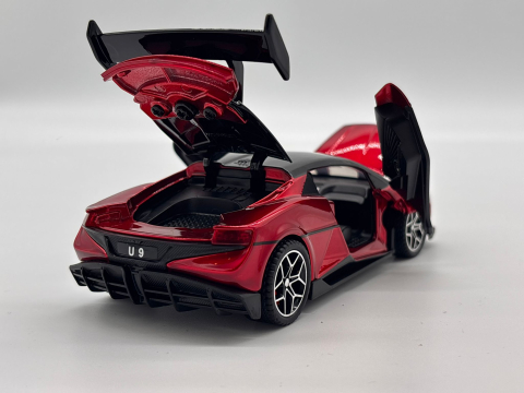 Automachetă BYD Yangwang U9 din Metal, 1:32, Funcție Pull-Back, Uși, Capotă și Portbagaj Deschizătoare, Lumină și Sunet, 15 cm [13]