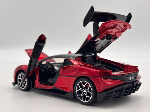 Automachetă BYD Yangwang U9 din Metal, 1:32, Funcție Pull-Back, Uși, Capotă și Portbagaj Deschizătoare, Lumină și Sunet, 15 cm [14]