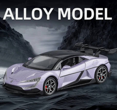 Automachetă BYD Yangwang U9 din Metal, 1:32, Funcție Pull-Back, Uși, Capotă și Portbagaj Deschizătoare, Lumină și Sunet, 15 cm [4]