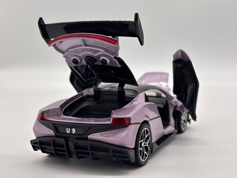 Automachetă BYD Yangwang U9 din Metal, 1:32, Funcție Pull-Back, Uși, Capotă și Portbagaj Deschizătoare, Lumină și Sunet, 15 cm [16]