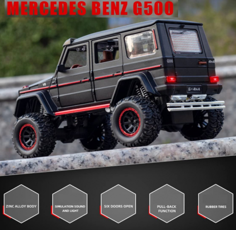 Automacheta Mercedes-Benz G Class V12, din Metal cu Fum pe baza de Apă, Sunete, Elemente Mobile, Lumini și Funcție Pull-Back – 20 cm [2]