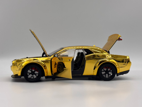 Automachetă Dodge Challenger SRT din Metal, 1:24, Funcție Pull-Back, Uși, Capotă și Portbagaj Deschizătoare, Sunete și Lumini, 20cm [4]