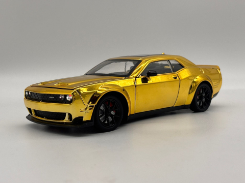 Automachetă Dodge Challenger SRT din Metal, 1:24, Funcție Pull-Back, Uși, Capotă și Portbagaj Deschizătoare, Sunete și Lumini, 20cm [6]