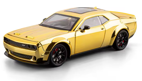 Automachetă Dodge Challenger SRT din Metal, 1:24, Funcție Pull-Back, Uși, Capotă și Portbagaj Deschizătoare, Sunete și Lumini, 20cm [2]