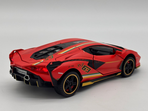 Automachetă Lamborghini Sian, din Metal, 1:32, Funcție Pull-Back, Uși și Capotă Deschizătoare, Sunete și Lumini, 16 cm [7]