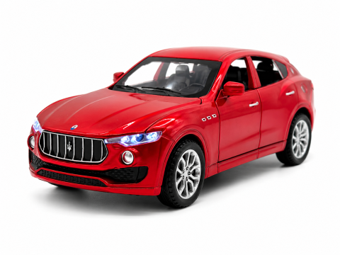 Jucării & Articole pentru Copii - Automacheta Maserati Levante, din Metal, 15 cm – Cu Funcție Pull-Back, Sunete, Lumini și Elemente Mobile