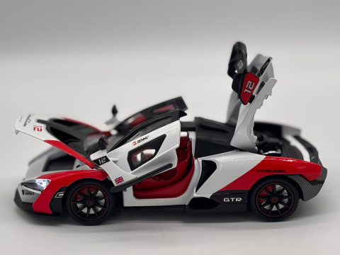 Automachetă McLaren Senna GTR din Metal, 1:24, Funcție Pull-Back, Uși, Capotă și Portbagaj Deschizătoare, Sunete și Lumini, 20 cm [7]