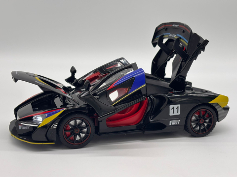 Automachetă McLaren Senna GTR din Metal, 1:24, Funcție Pull-Back, Uși, Capotă și Portbagaj Deschizătoare, Sunete și Lumini, 20 cm [9]