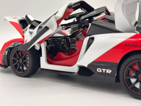 Automachetă McLaren Senna GTR din Metal, 1:24, Funcție Pull-Back, Uși, Capotă și Portbagaj Deschizătoare, Sunete și Lumini, 20 cm [8]