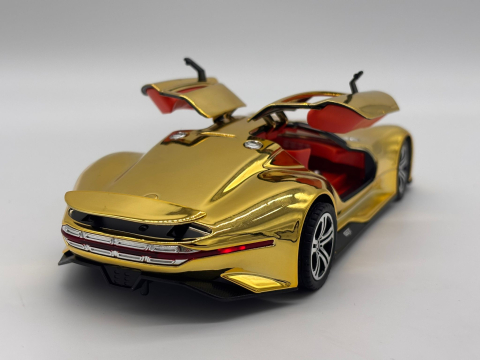 Automachetă Mercedes-Benz AMG GT Vision (Batmobile) din Metal, 1:24, Funcție Pull-Back, Uși și Eleron Deschizătoare, Lumină și Sunet, 21 cm [8]