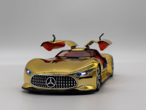 Automachetă Mercedes-Benz AMG GT Vision (Batmobile) din Metal, 1:24, Funcție Pull-Back, Uși și Eleron Deschizătoare, Lumină și Sunet, 21 cm [7]