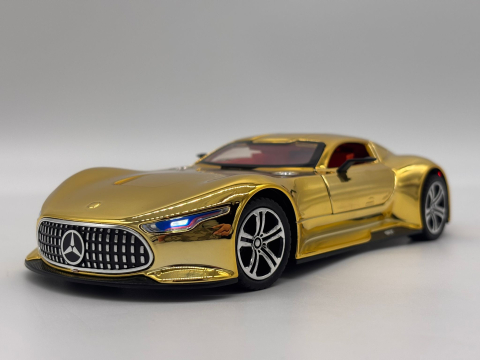Automachetă Mercedes-Benz AMG GT Vision (Batmobile) din Metal, 1:24, Funcție Pull-Back, Uși și Eleron Deschizătoare, Lumină și Sunet, 21 cm [9]