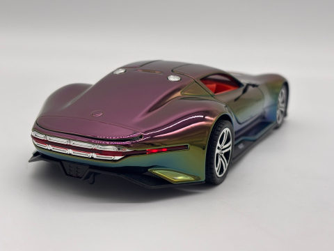 Automachetă Mercedes-Benz AMG GT Vision (Batmobile) din Metal, 1:24, Funcție Pull-Back, Uși și Eleron Deschizătoare, Lumină și Sunet, 21 cm [6]