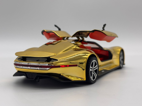 Automachetă Mercedes-Benz AMG GT Vision (Batmobile) din Metal, 1:24, Funcție Pull-Back, Uși și Eleron Deschizătoare, Lumină și Sunet, 21 cm [5]