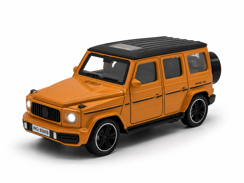 Jucării & Articole pentru Copii - Automachetă Mercedes G-Class din Metal, 1:32, Funcție Pull-Back, Uși și Portbagaj Deschizătoare, Faruri Funcționale, 16 cm