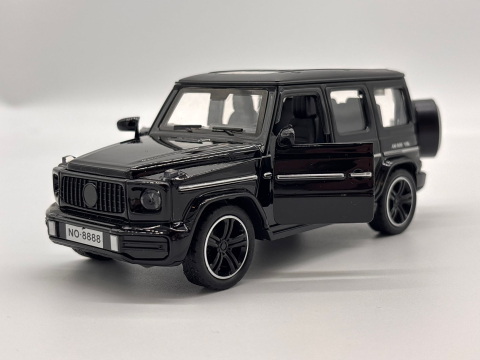Automachetă Mercedes G-Class din Metal, 1:32, Funcție Pull-Back, Uși și Portbagaj Deschizătoare, Faruri Funcționale, 16 cm [4]