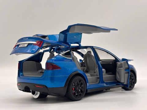 Automachetă Tesla Model X din Metal, cu Telecomandă, Fum pe Bază de Apă, Lumină și Sunet, Acumulator Inclus [3]