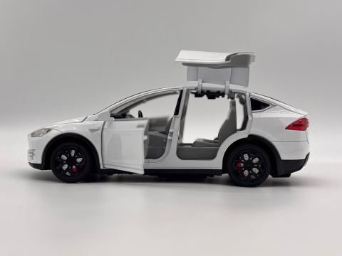 Automachetă Tesla Model X din Metal, cu Telecomandă, Fum pe Bază de Apă, Lumină și Sunet, Acumulator Inclus [5]