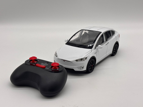 Automachetă Tesla Model X din Metal, cu Telecomandă, Fum pe Bază de Apă, Lumină și Sunet, Acumulator Inclus [6]