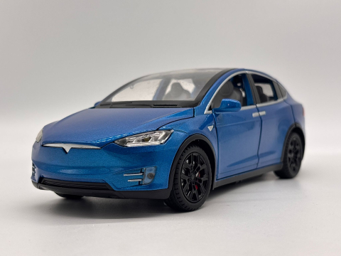 Automachetă Tesla Model X din Metal, cu Telecomandă, Fum pe Bază de Apă, Lumină și Sunet, Acumulator Inclus [4]