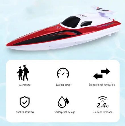 Salupa cu Telecomanda 2.4GHz – 34 cm, Viteză Variabilă, Funcții Complete, Baterie Reîncărcabilă 3.7V [4]