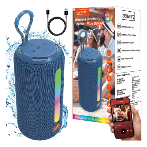 Boxă Portabilă Bluetooth cu Lumină RGB, Sunet Premium, 17 cm, Playtime 3h, Type-C, USB și TF [0]