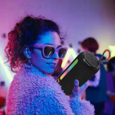 Boxă Portabilă Bluetooth cu Lumină RGB, Sunet Premium, 17 cm, Playtime 3h, Type-C, USB și TF [5]