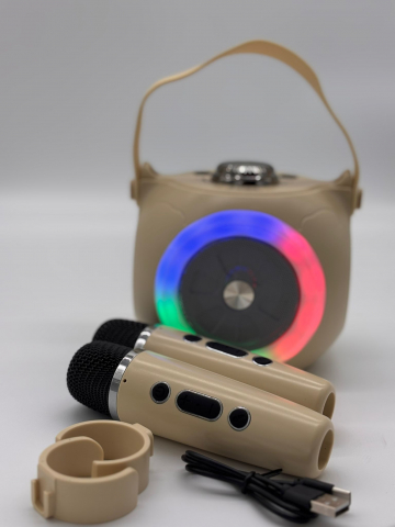 Boxă Karaoke cu 2 Microfoane Wireless, Lumini RGB, Bluetooth 5.4 – Calitate Audio Premium [6]
