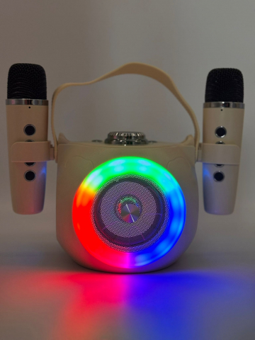 Boxă Karaoke cu 2 Microfoane Wireless, Lumini RGB, Bluetooth 5.4 – Calitate Audio Premium [9]